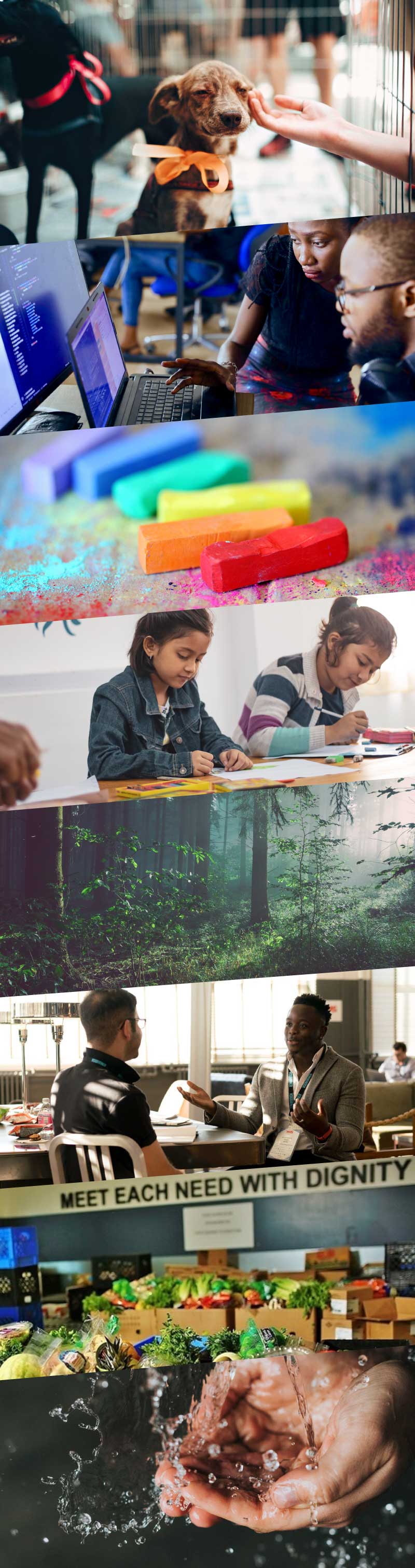 collage of photos showing charitable work