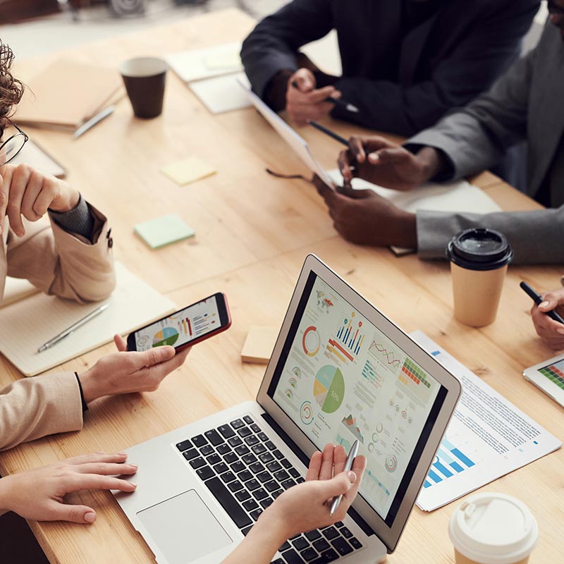 picture of group of people discussing data